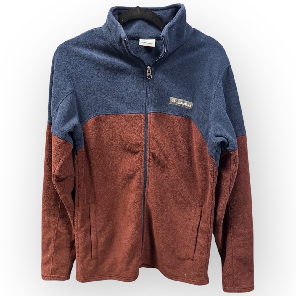 EUC Columbia Men’s Basin Trail III Full-Zip Fleece Jacket - Small - Rust/Blue - Picture 2 of 5